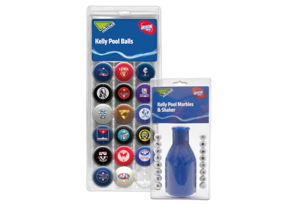 AFL 16 Ball Kelly Pool Set with Kelly Pool Shaker - Made By Aramith