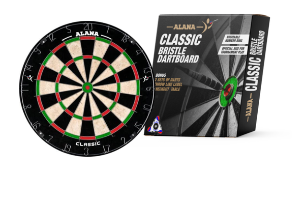 Alana Classic Dartboard with 2 Sets of Darts Included