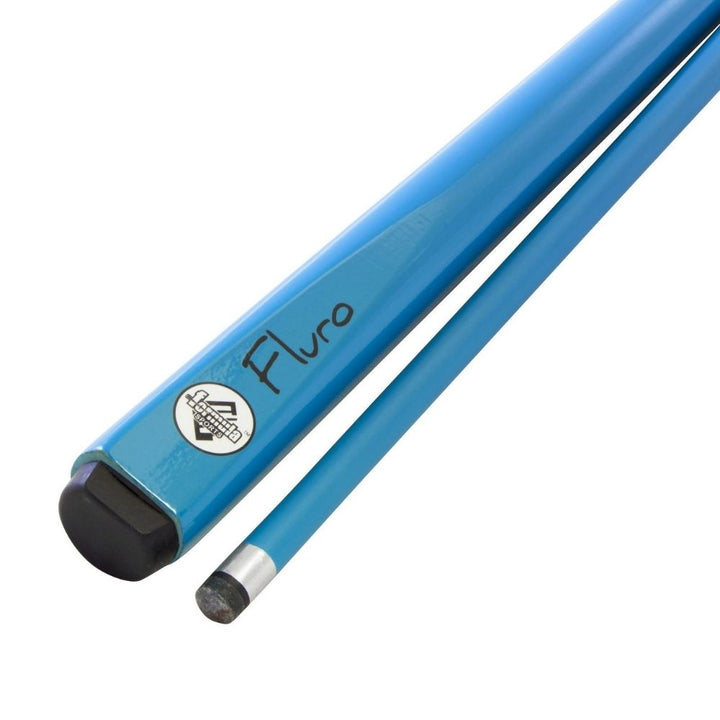 fluro composite pool cue in blue