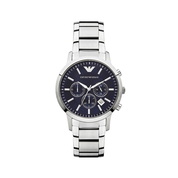 Emporio Armani Classic Chronograph Watch AR2448- Blue/Silver