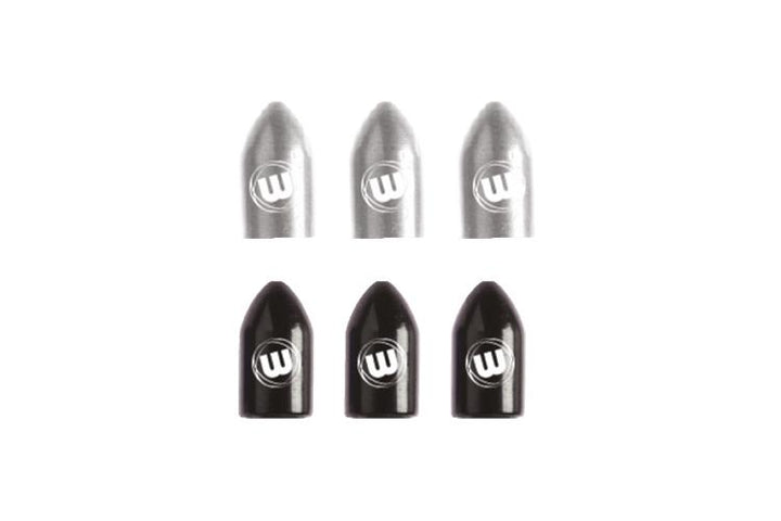 winmau wizlock dart shaft caps for dart protection silver and black