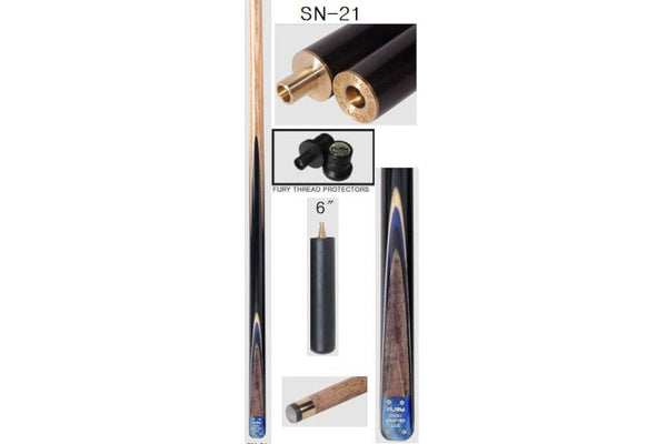 Fury Hand Spliced 57" 2 Piece Pool Cue with Extension Piece