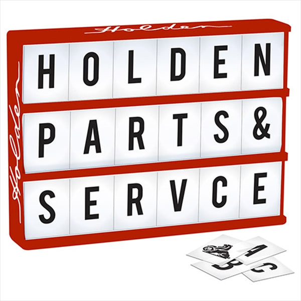 HOLDEN Light Up Box Sign - Comes with 85 Letters and Holden Symbols