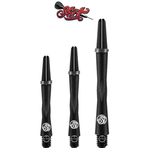 SHOT DARTS TAO CARBON SHAFT WITH SPRING RING IN MEDIUM SHORT AND IN-BETWEEN