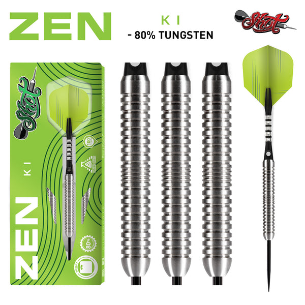 Zen Ki Steel Tip Dart Set-90% Tungsten Barrels