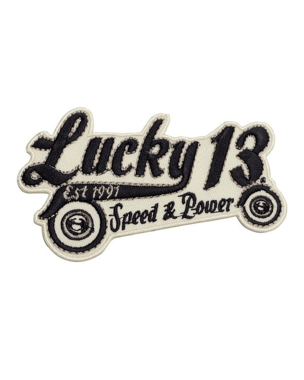 Lucky 13 speed and power embroidered patch